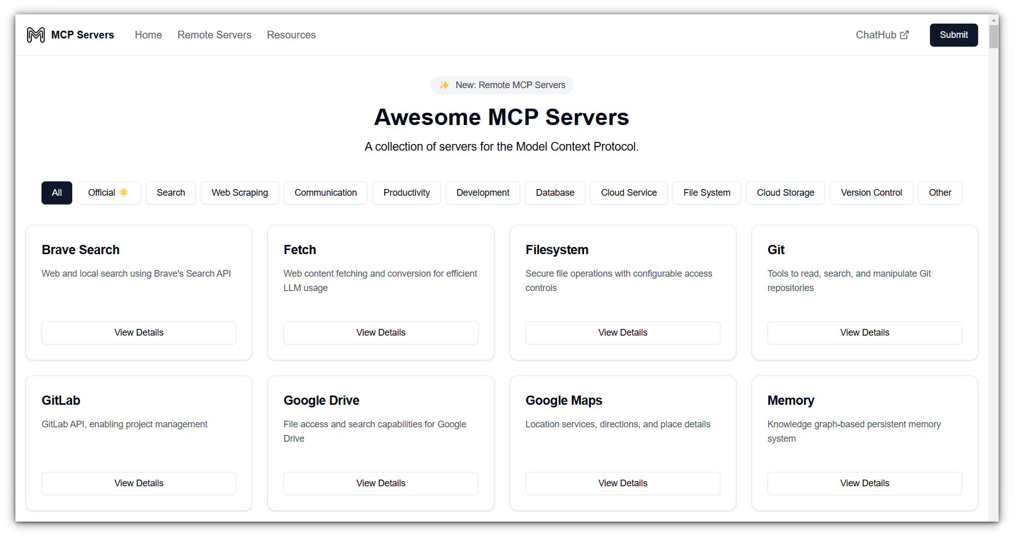 mcpservers.org website for open source mcp servers