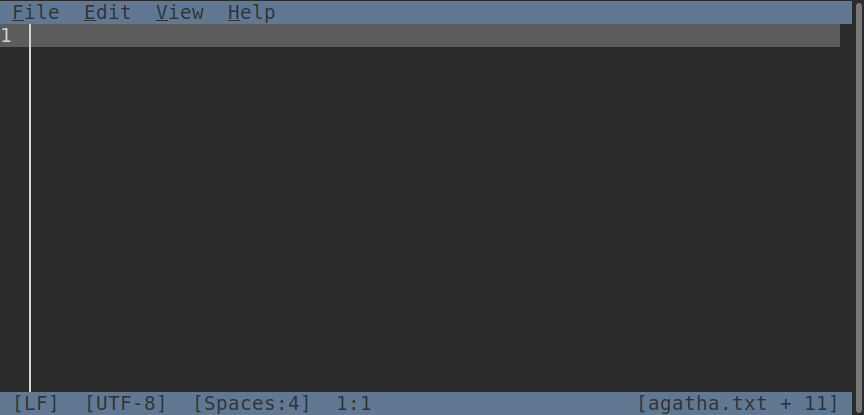 Open file in MS Edit by typing the location. There is no autocompletion.
