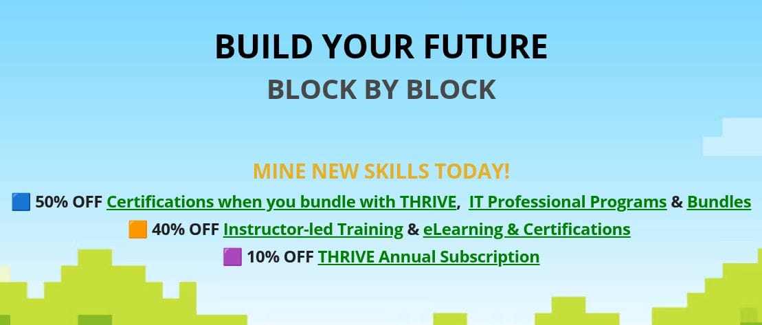 a screenshot of the build your future block by block banner on the linux foundation's may 2025 deal, it has many green block in the lower part and a bunch of text in the middle