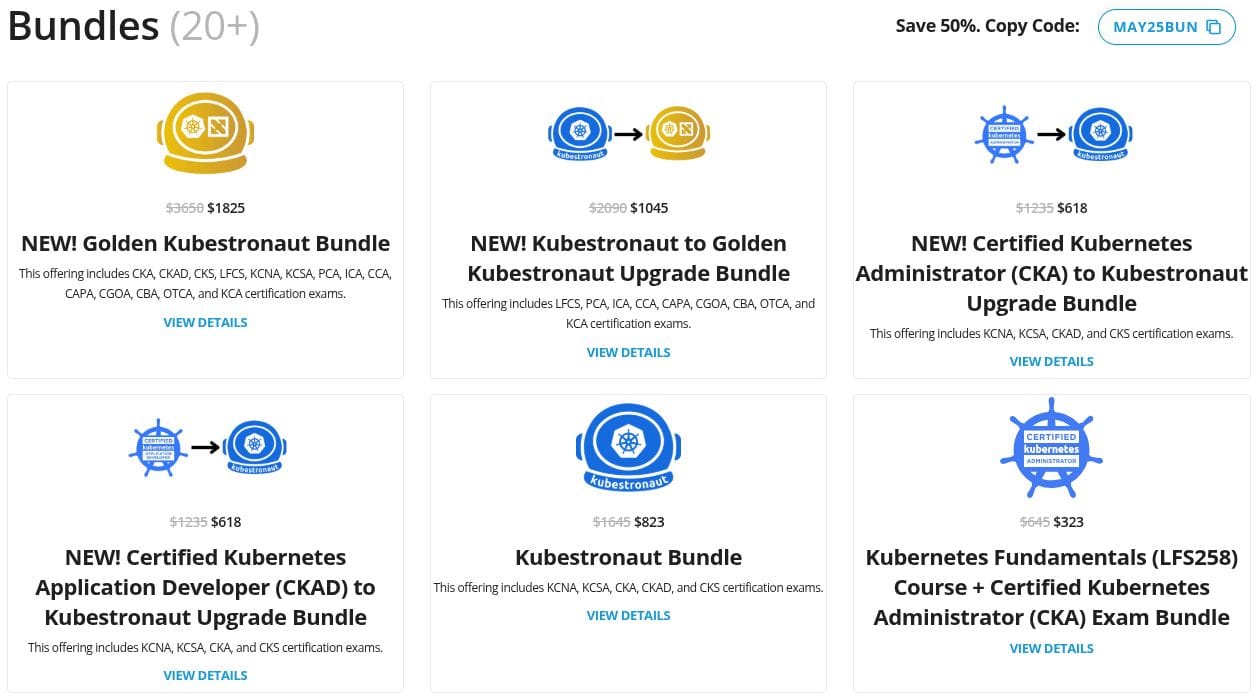 a snip of the bundles on discount as part of the linux foundation's may 2025 deal