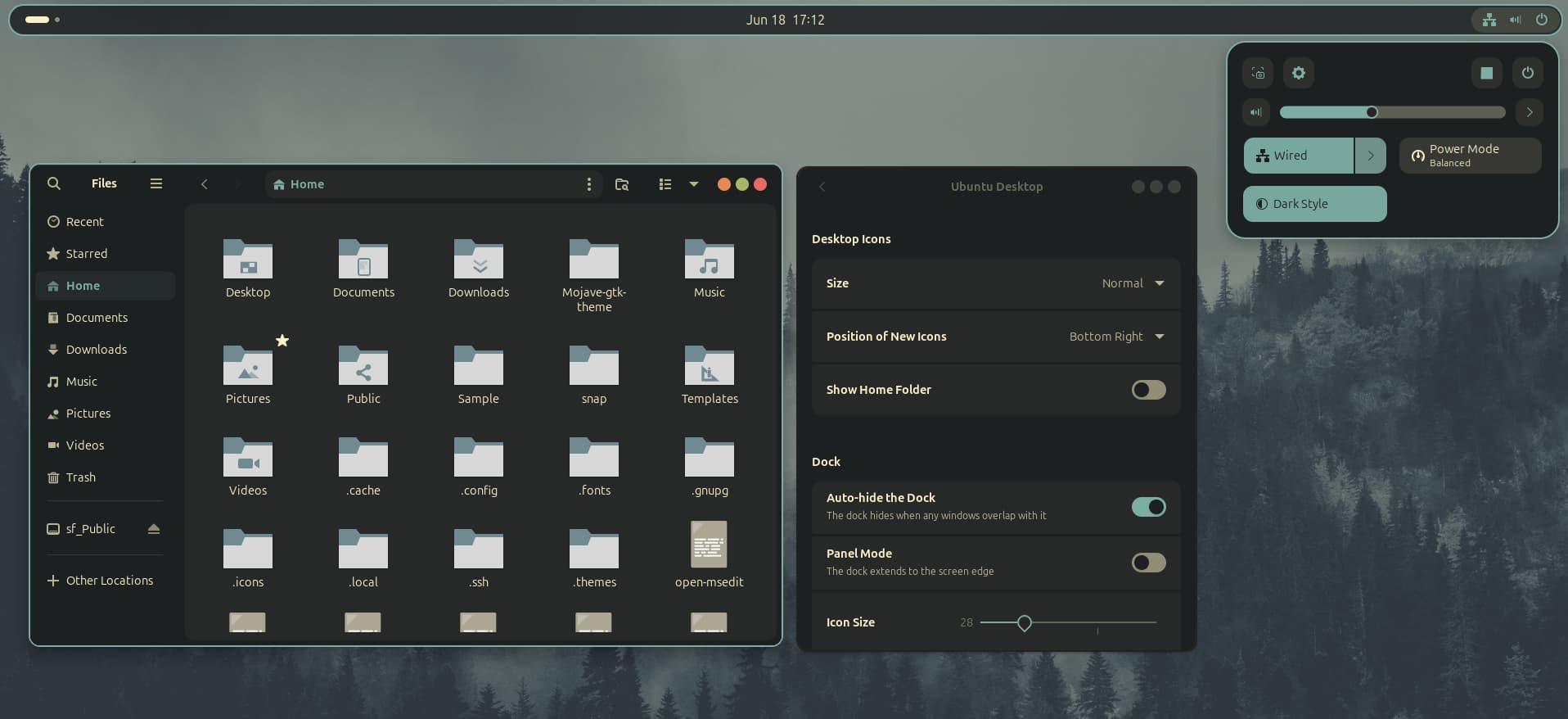 Gruvbox Dark theme applied to Ubuntu Linux GNOME desktop environment