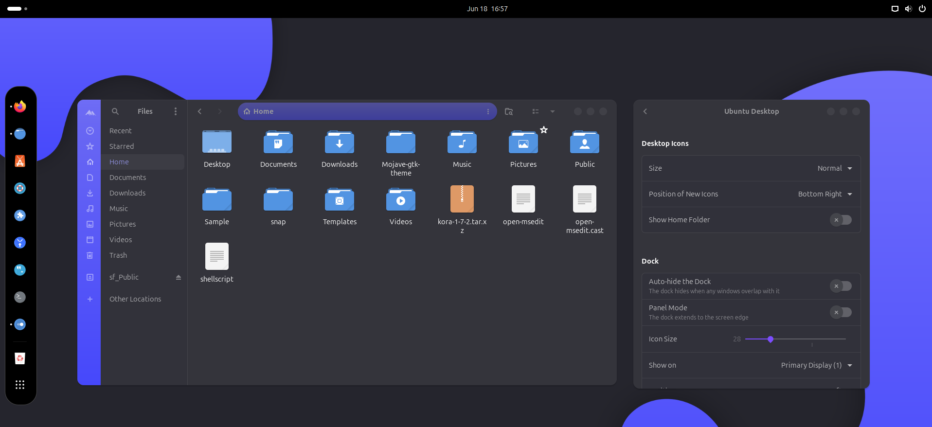 Layan Dark theme applied to Ubuntu Linux GNOME Desktop environment