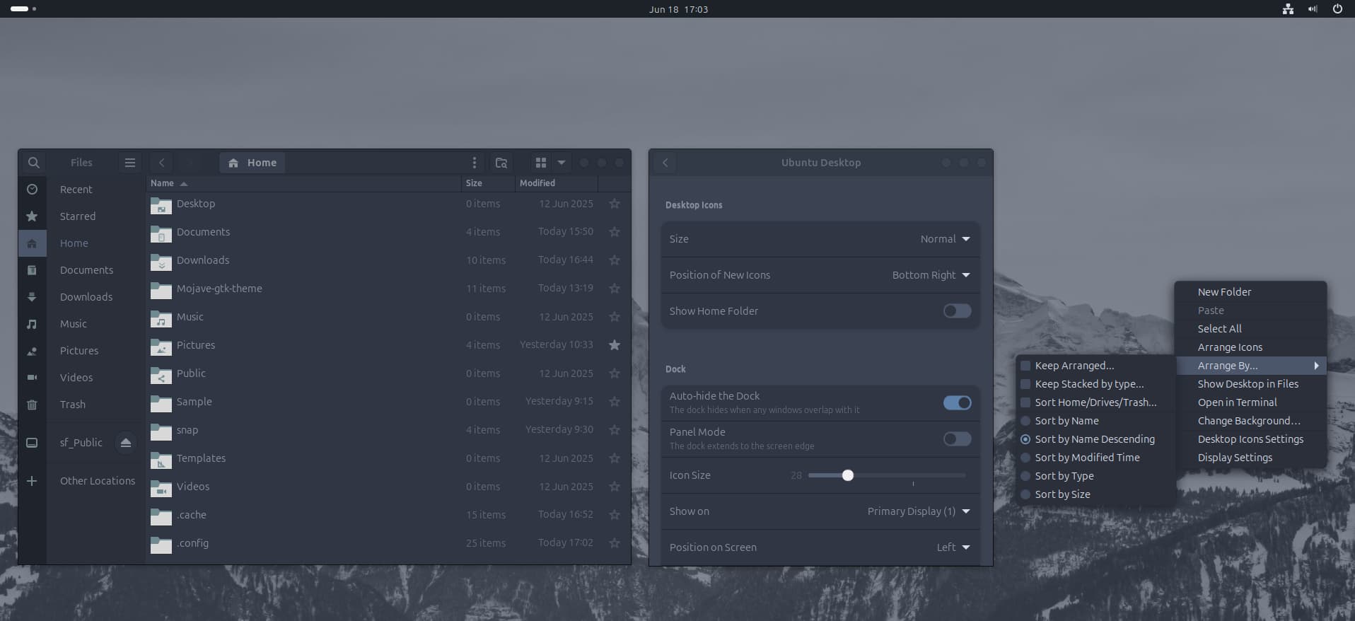 Nordic Darker theme applied to Ubuntu Linux GNOME Desktop environment