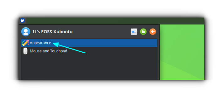 Open Appearance from the Start menu.