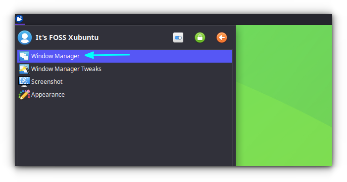 Window manager in Xfce search