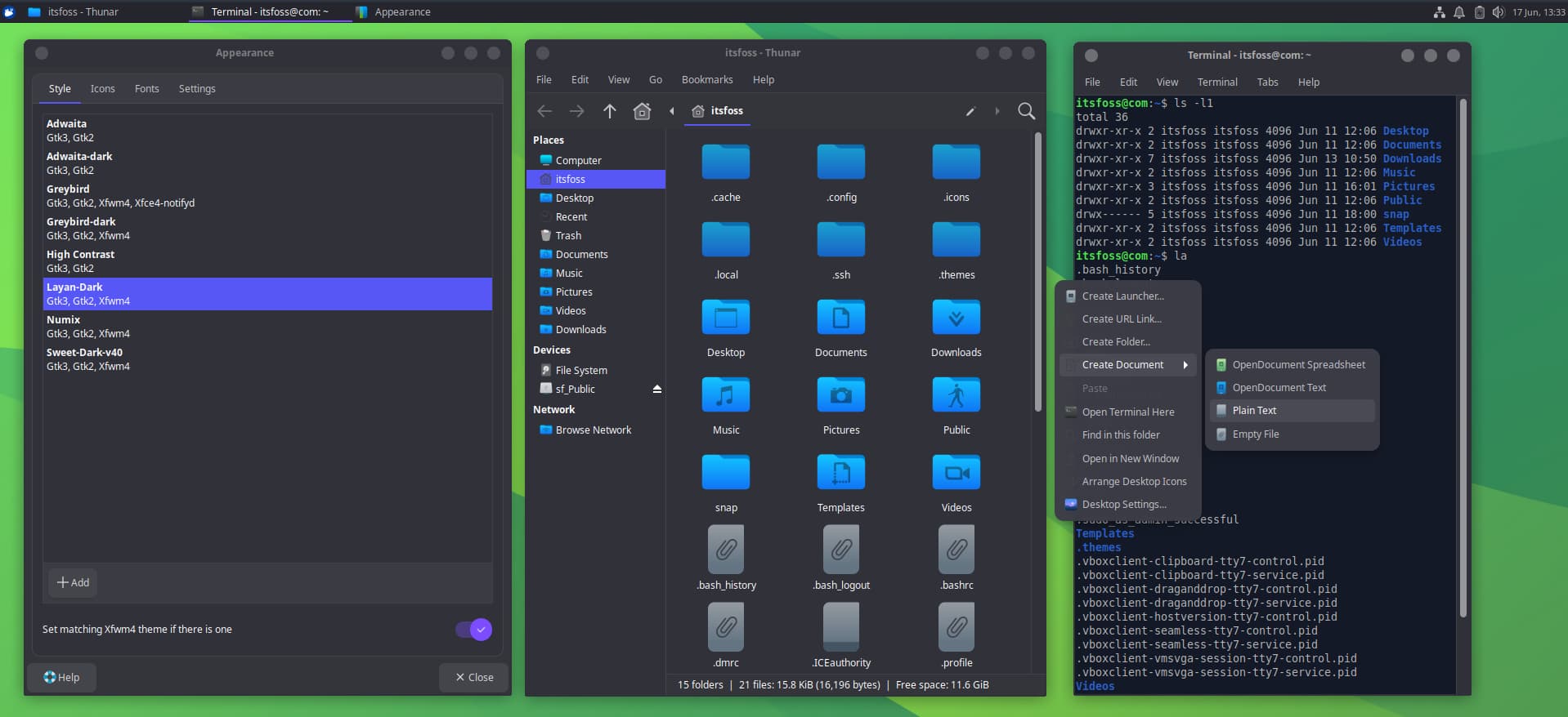 Layan Theme applied in Xfce desktop environment.