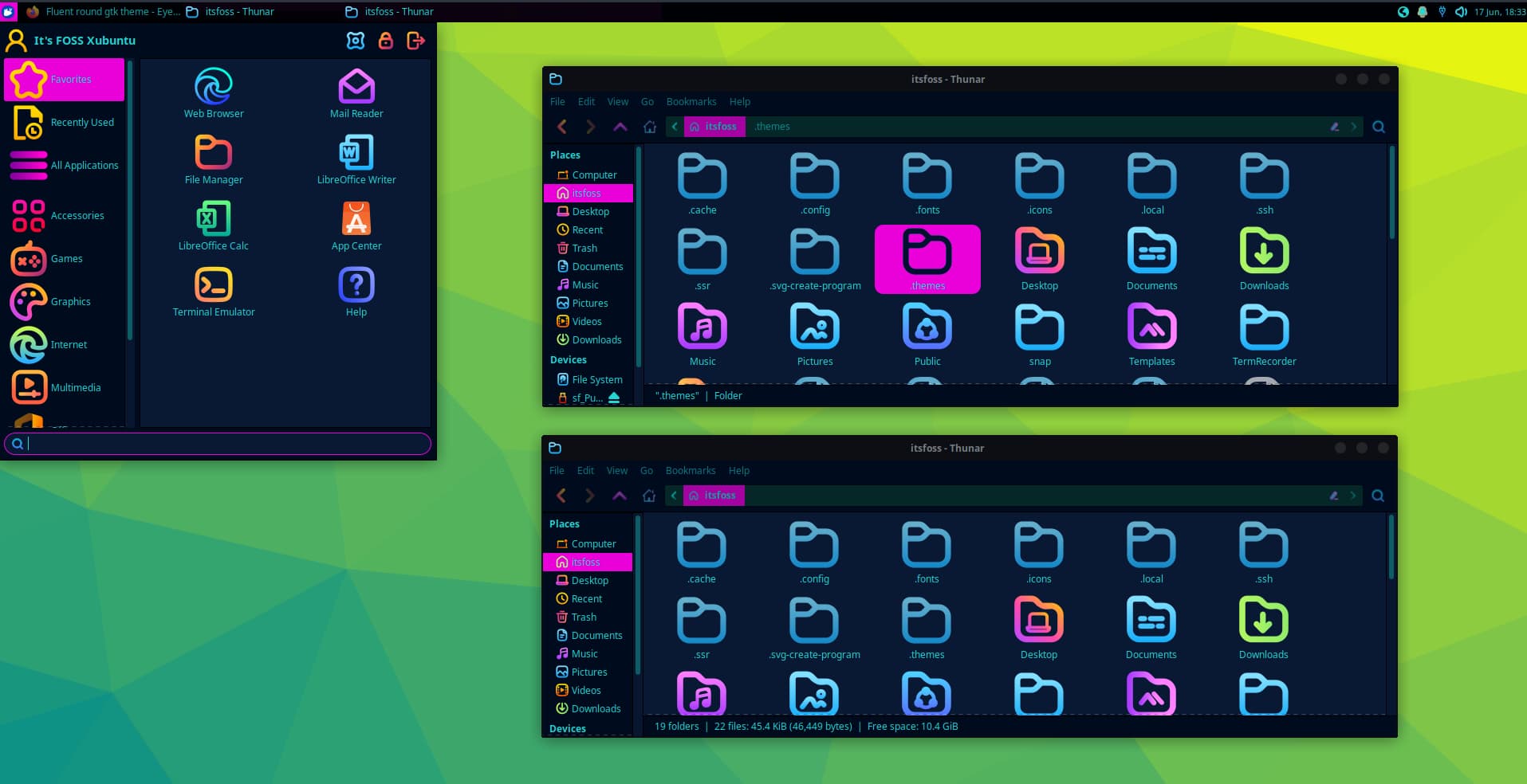Pandora Arc theme applied to Xfce desktop environment.