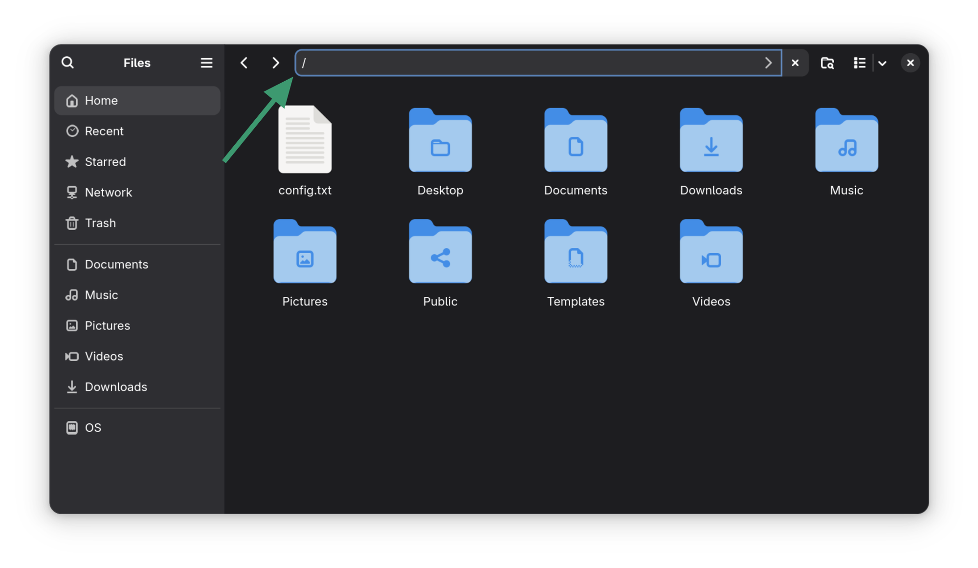 Access Root Directory in Nautilus File Manager