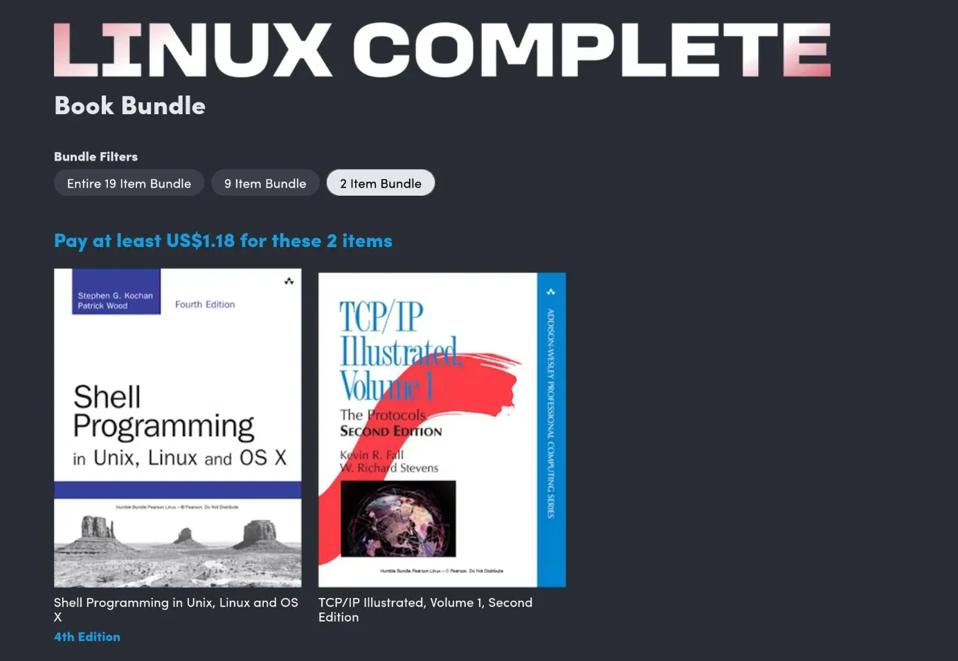 Tier 1 of Linux Complete by Pearson bundle at Humble Bundle