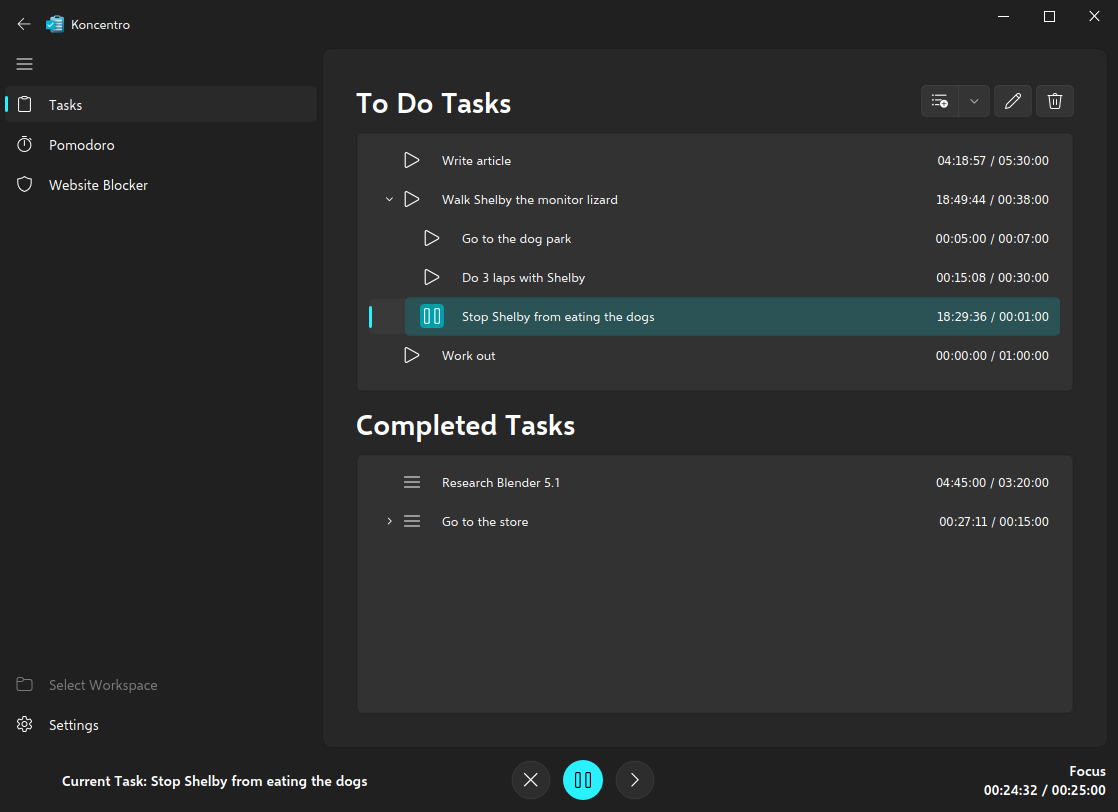No warning for a time overrun