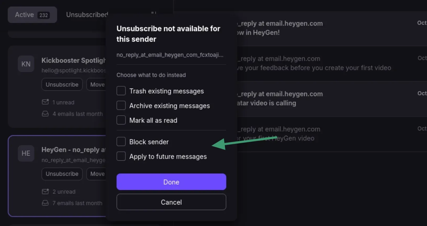 More unsubscribe option in ProtonMail