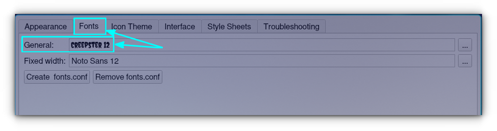 Change the Qt apps font to "Creepster" using the Qt5ct app.