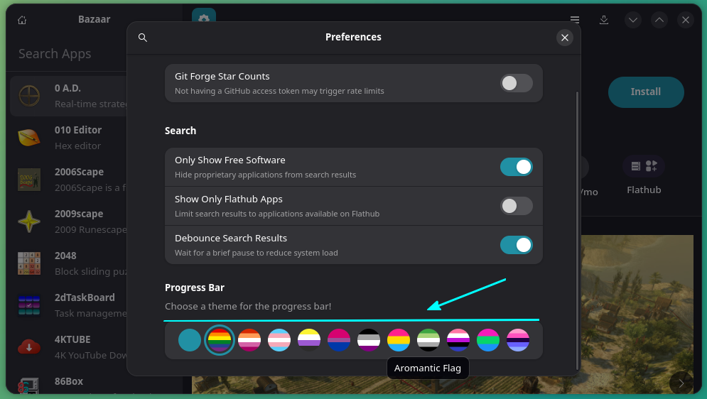 Set a progress bar style in Bazaar application.
