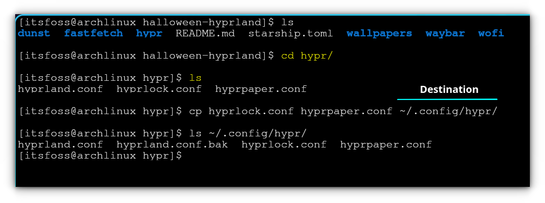 Copy Hyprlock and Hyprpaper config files.
