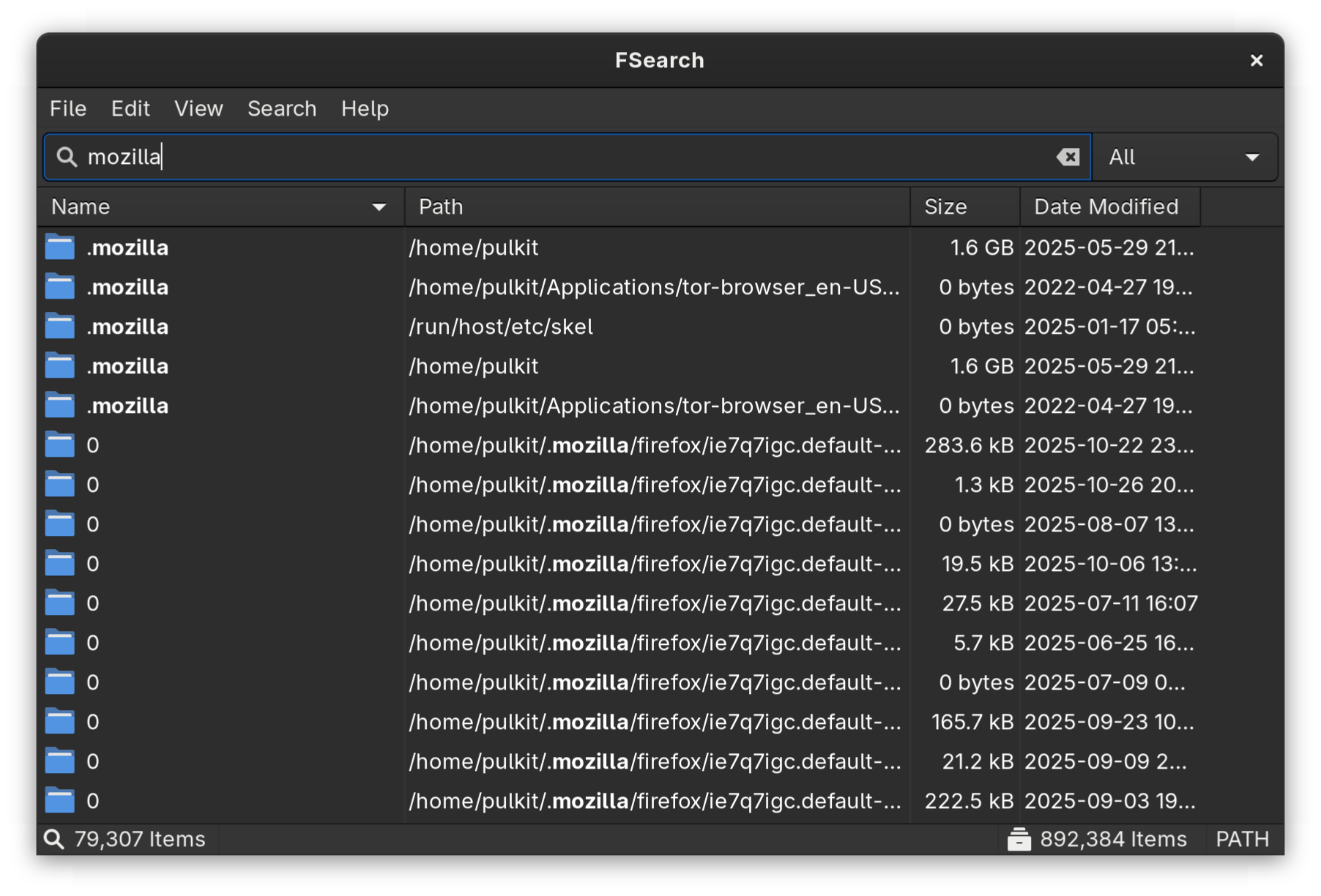Searching in path in FSearch