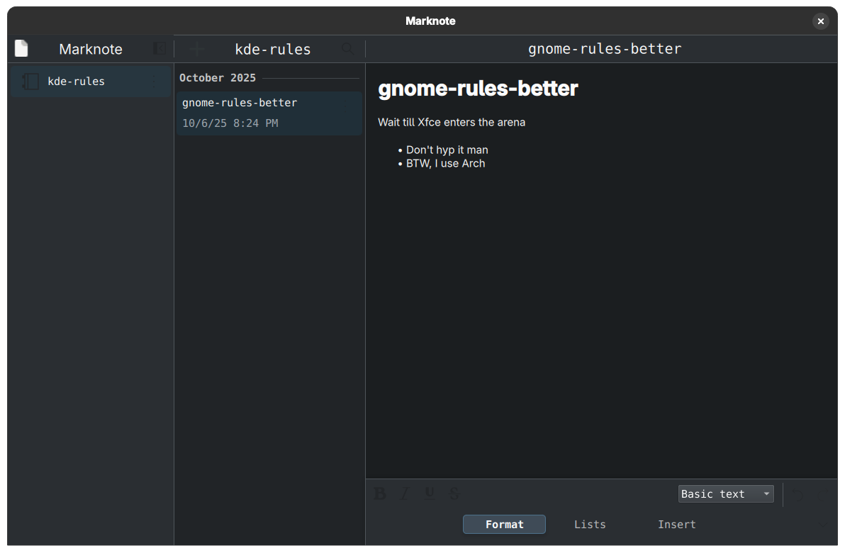 Marknote interface