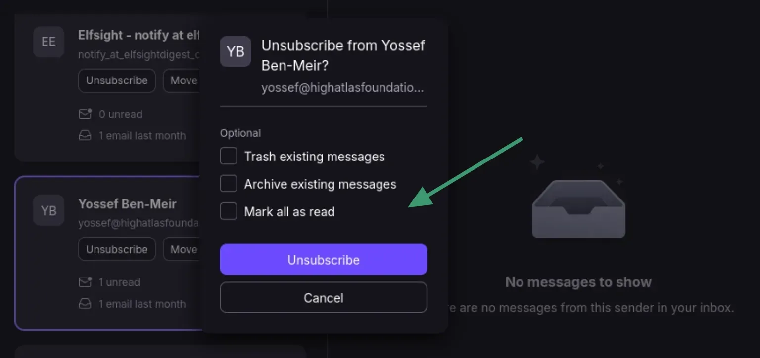 More options while unsubscribing newsletters in ProtonMail