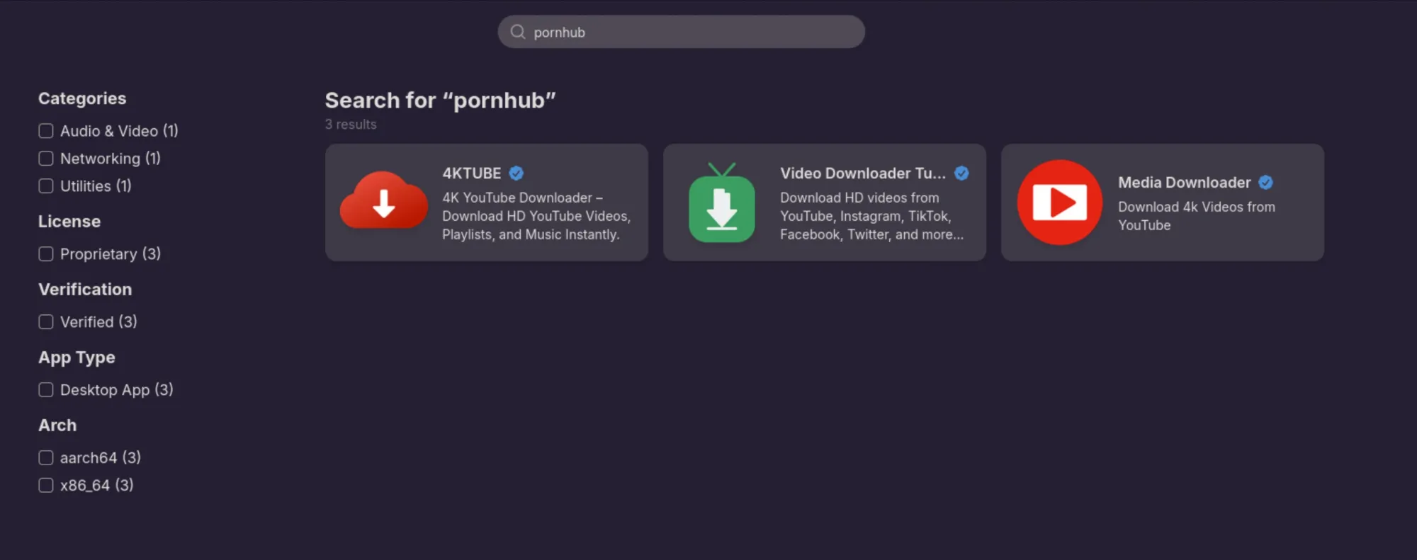Apps misuing the tags feature on Flathub