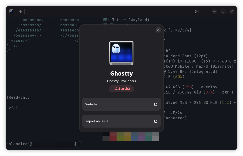 Ghostty interface