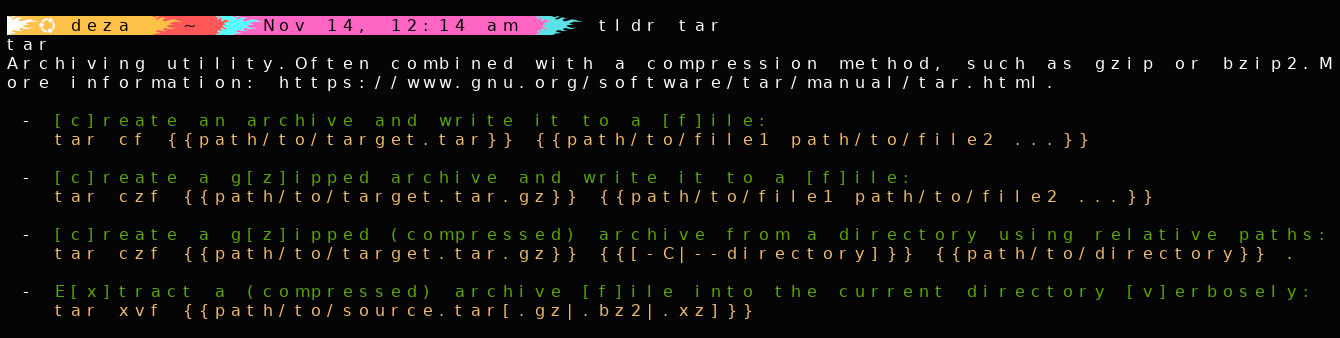 tldr: Alternative to man