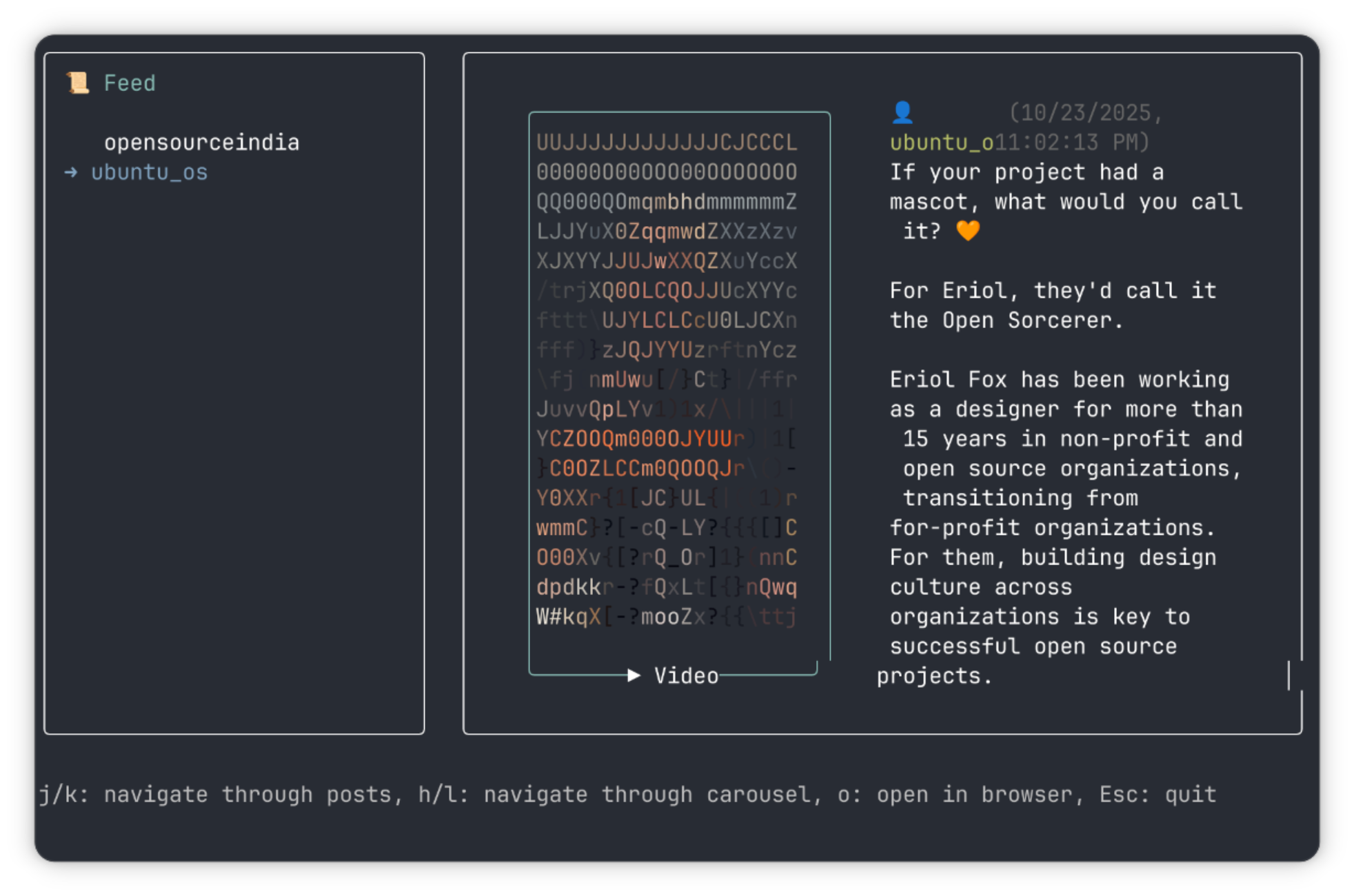 Instagram-CLI feed with ASCII images