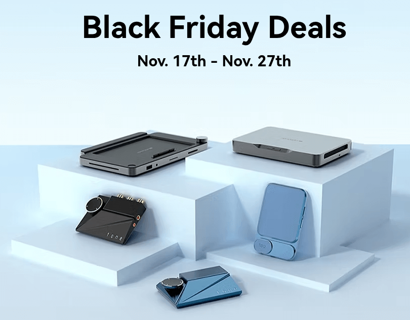 this picture is titled "black friday deals", nov. 17th - nov. 27th, there are some khadas devices placed in usual studio shoot manner below on grey/bluish boxes