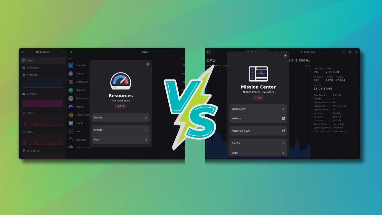 Mission Center vs. Resources: The Ultimate Linux System Monitor Showdown