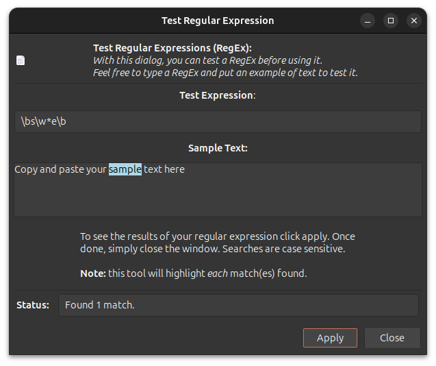 Test Regular Expressions in SearchMonkey.