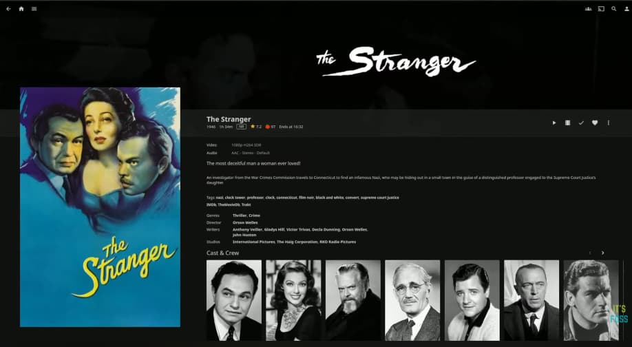 Jellyfin Media Server arranging contents for easy access, including media details.