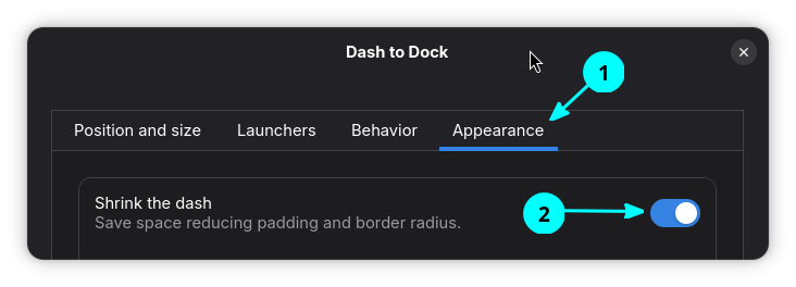 Shrink the dash in Dash to Dock appearance settings.