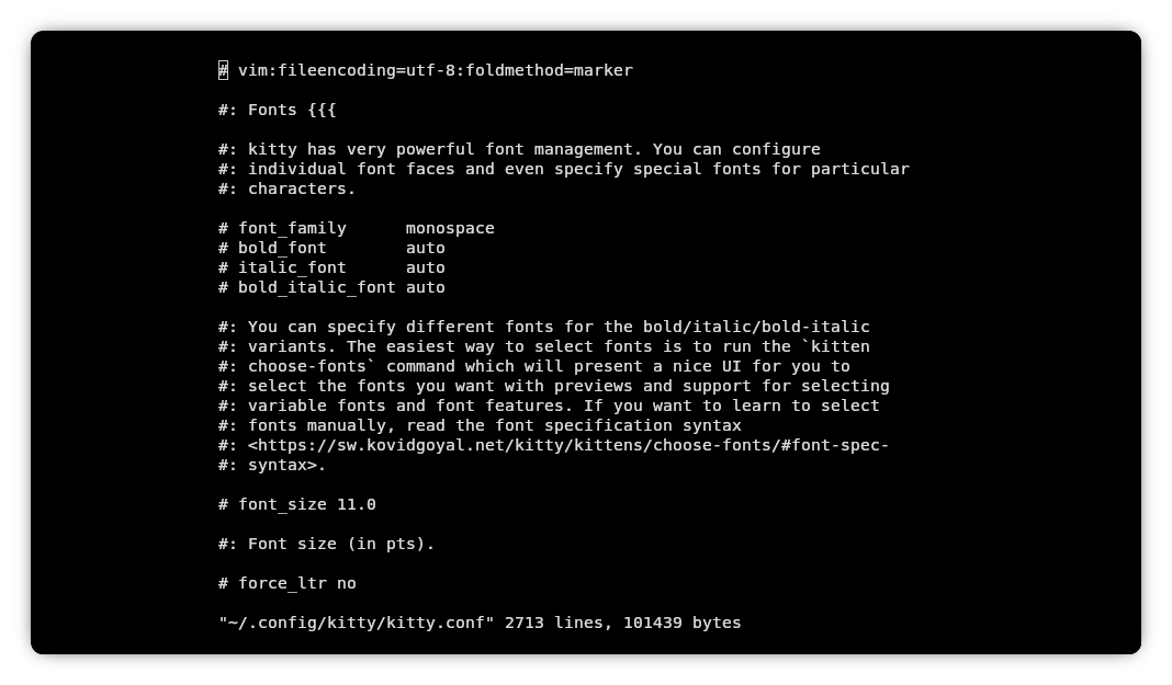 Editing the kitty.conf file in kitty