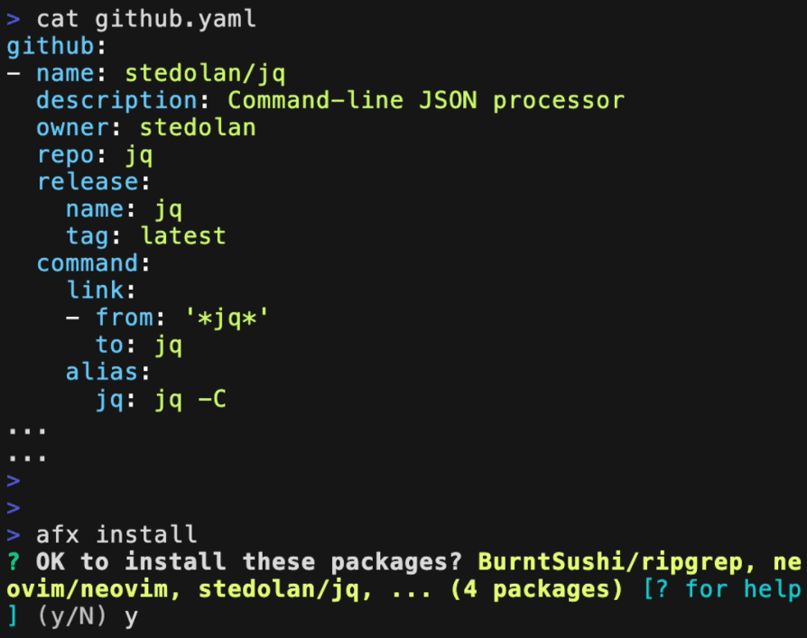a screenshot of afx in action