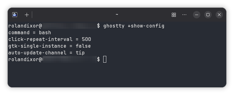 Viewing the default config options in Ghostty