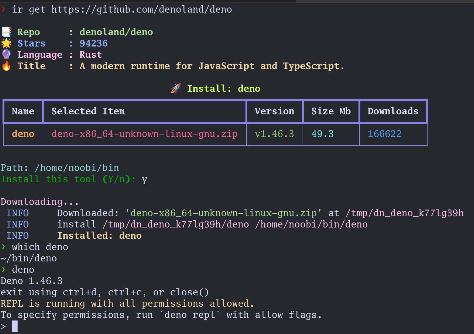 a screenshot of install release in action