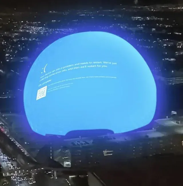 Las Vegas sphere blue screen