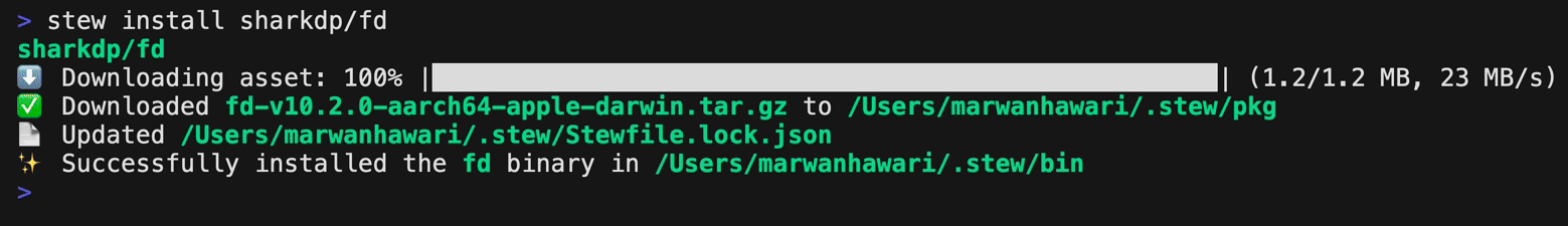a screenshot of stew in action