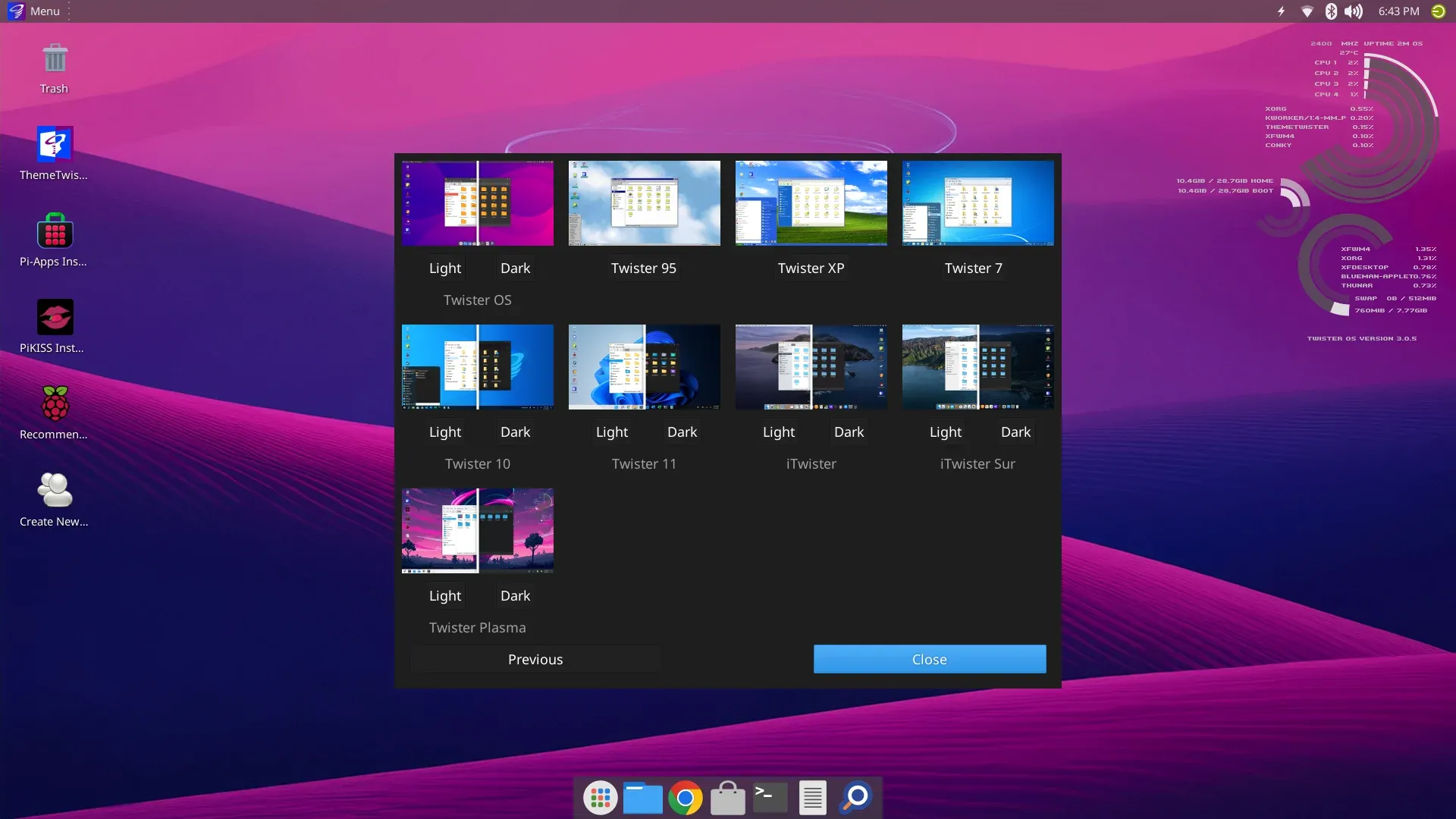 TwisterOS for Raspberry Pi desktop