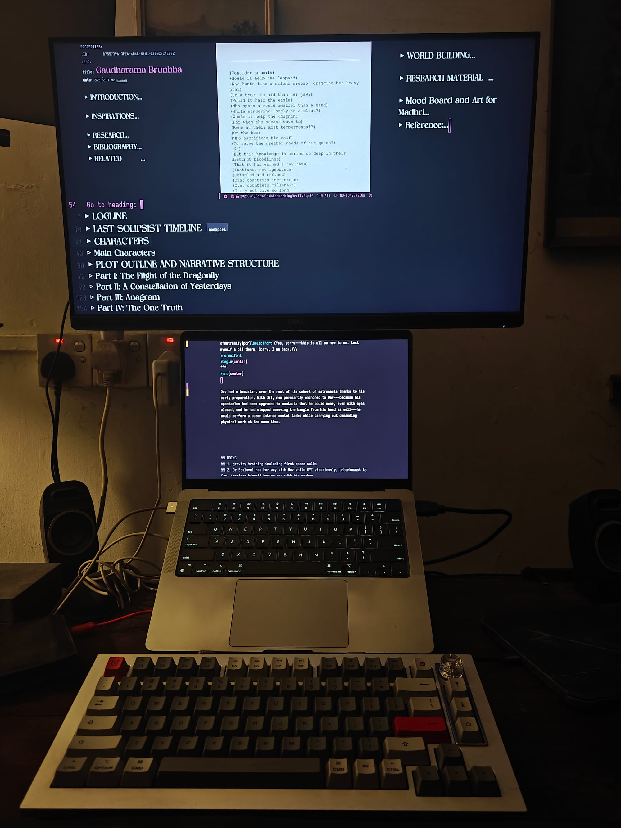 Emacs every where. The author at work on Emacs. Β© Theena Kumargurunathan, 2026