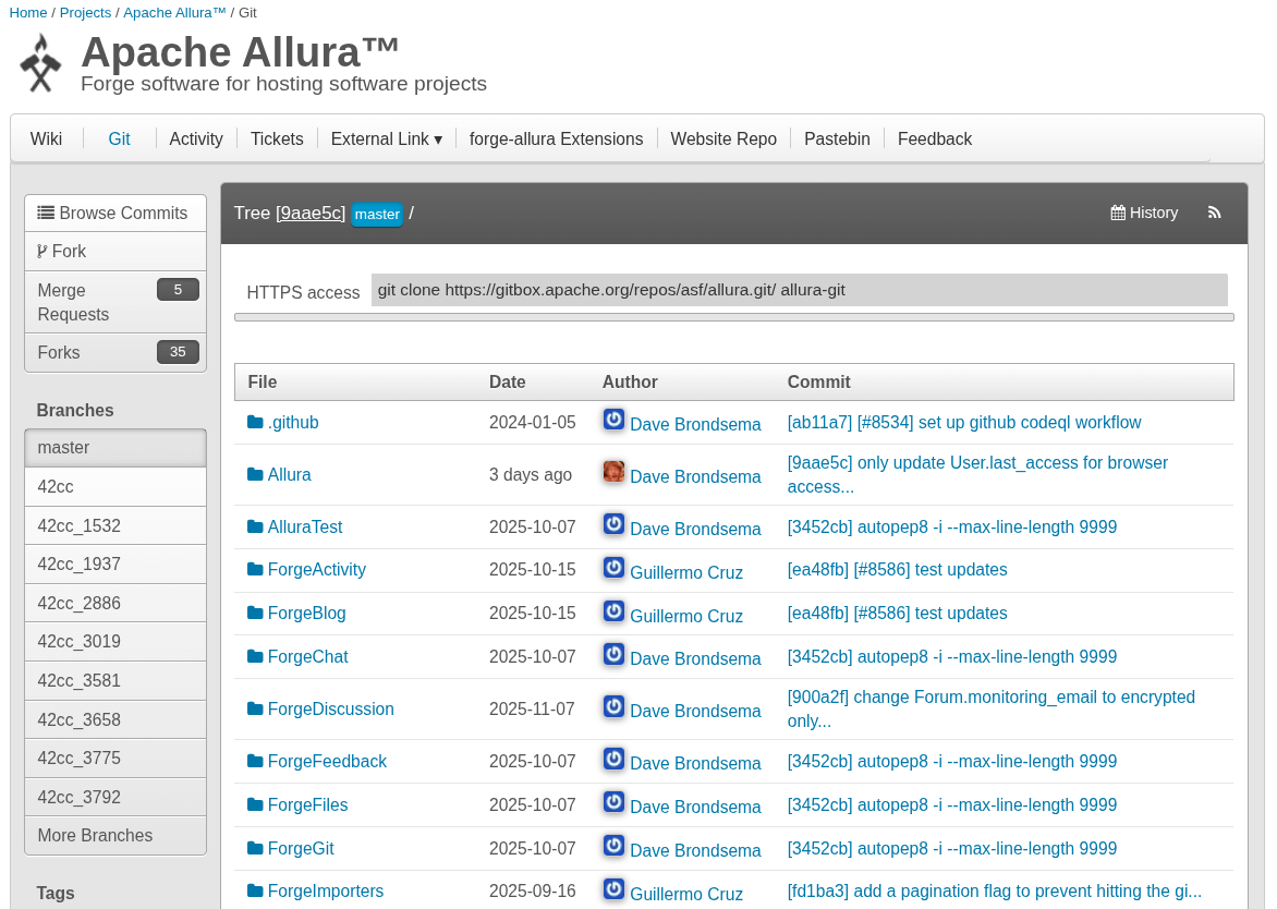 apache allura screenshot 2026