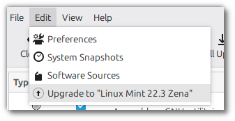 Option to upgrade to Linux Mint 22.3