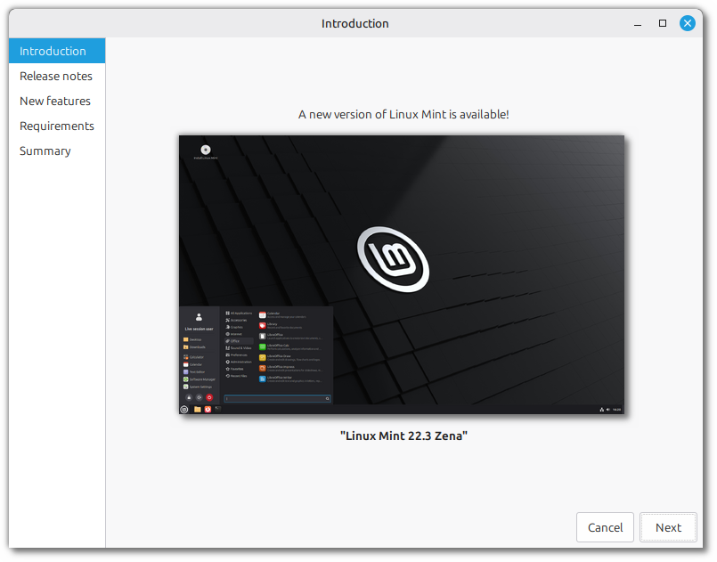 Linux Mint 22.3 Zena upgrade