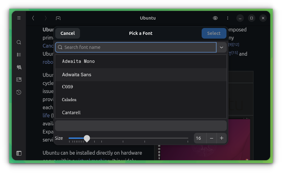 View contents in your font of choice.
