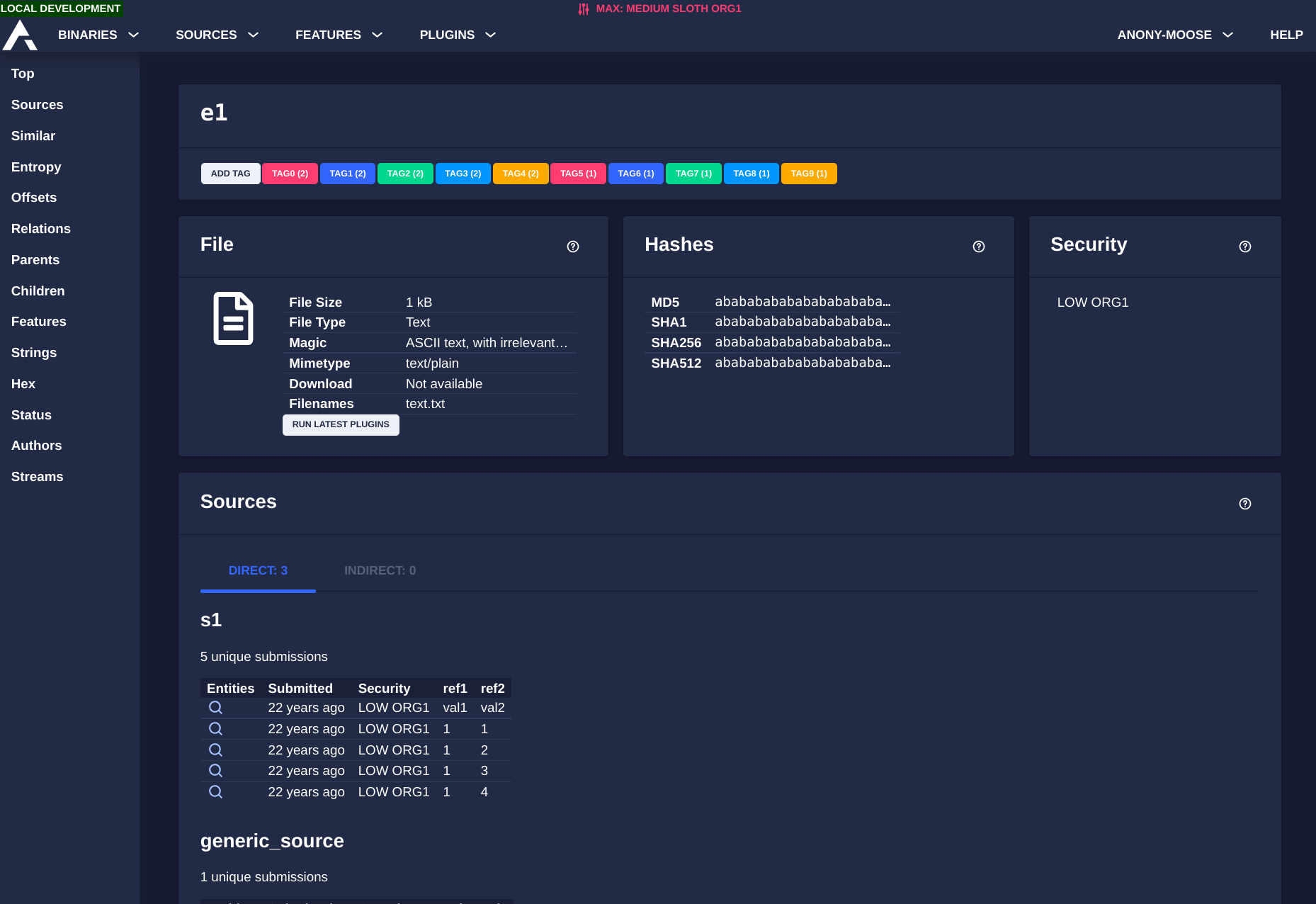 an azul implementation is showcased here with details of a selected binary visible