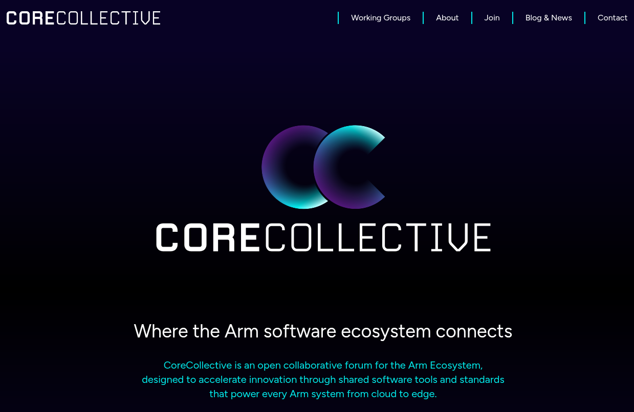 a placeholder screenshot of the corecollective website with a lot of text and header menu items, also i'm tired boss