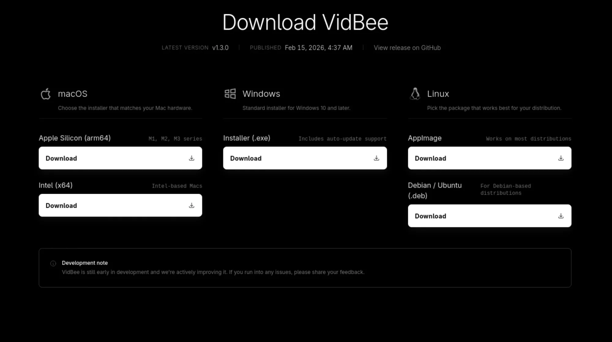 Downloading VidBee