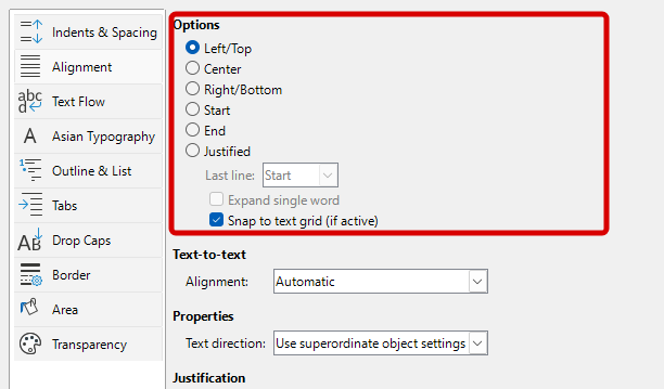 the new paragraph alignment options in libreoffice 26.2 writer