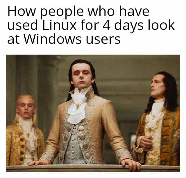 Linux users meme