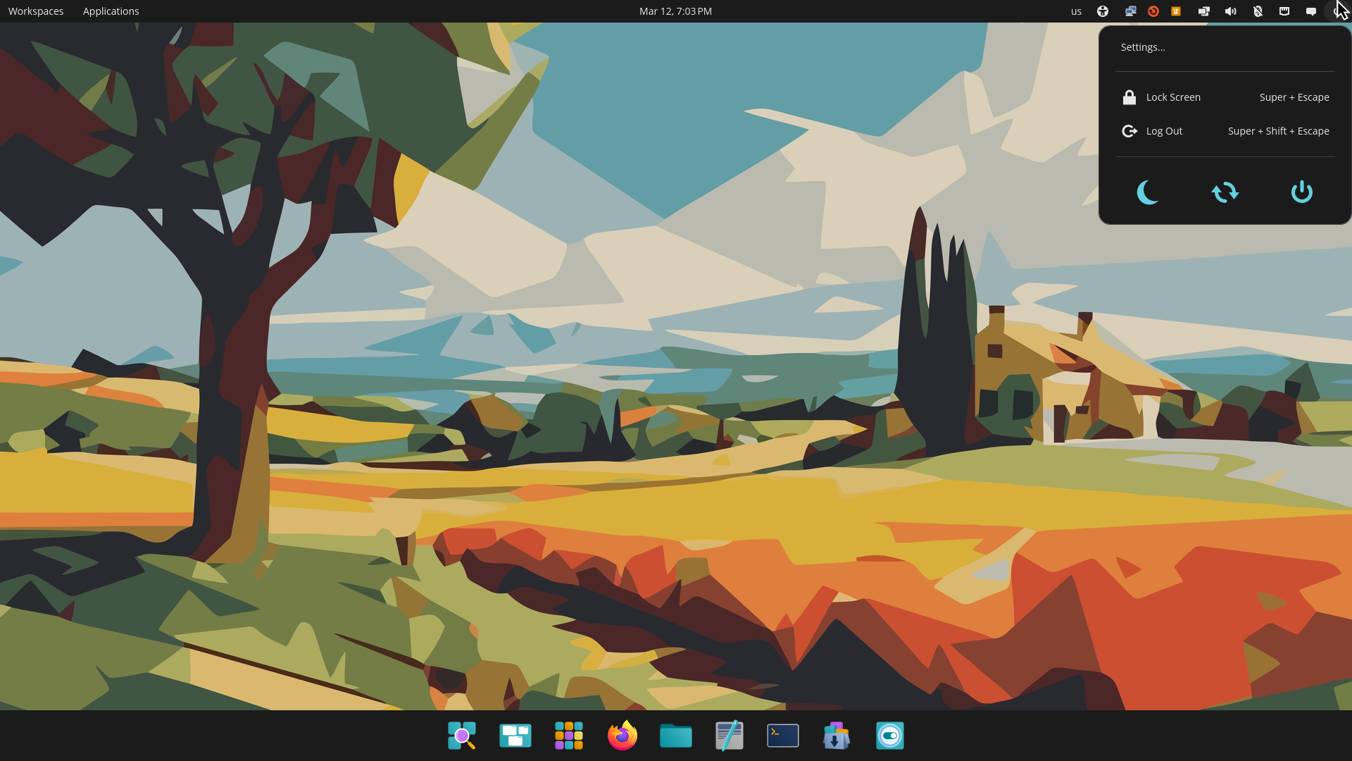 A screenshot of the COSMIC desktop environment running on Ubuntu 24.04