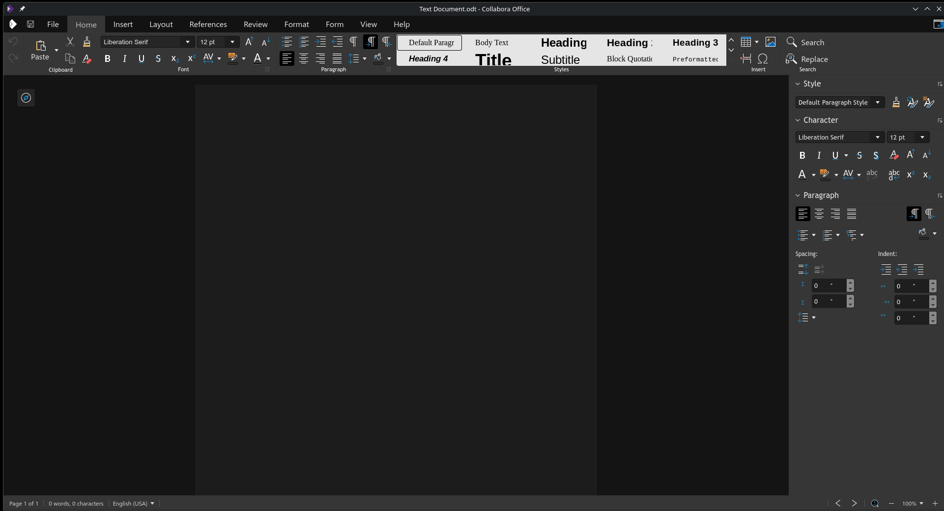 A screenshot of Collabora Office running on the desktop