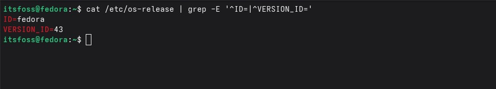 Checking Fedora OS release version.